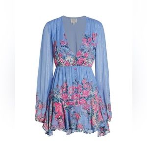 Metallic Stripes Floral Dress